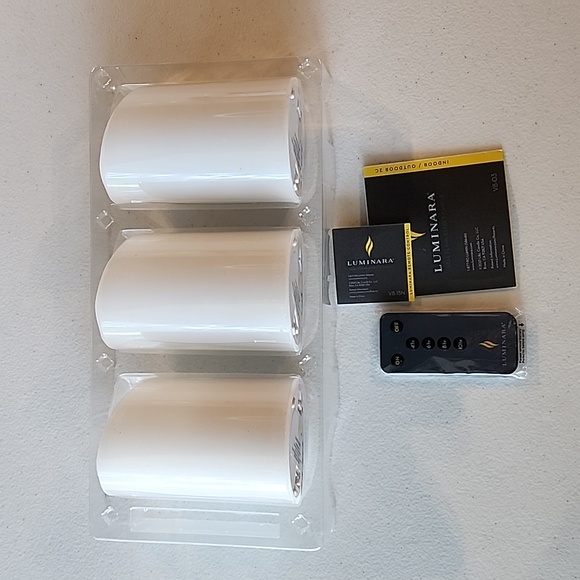 luminara Accents Nib White Luminara Pillar Flameleas Candle Set In